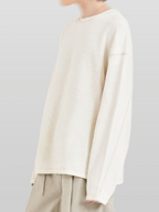 Stitch Waffle T-Shirt Ivory front - cleanfit minimal - UNPROVEN