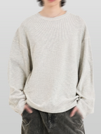 Stitch Waffle T-Shirt Melange-White front - cleanfit minimal - UNPROVEN