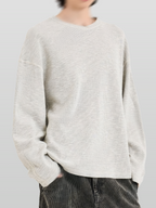 Stitch Waffle T-Shirt Melange-White front - cleanfit minimal - UNPROVEN