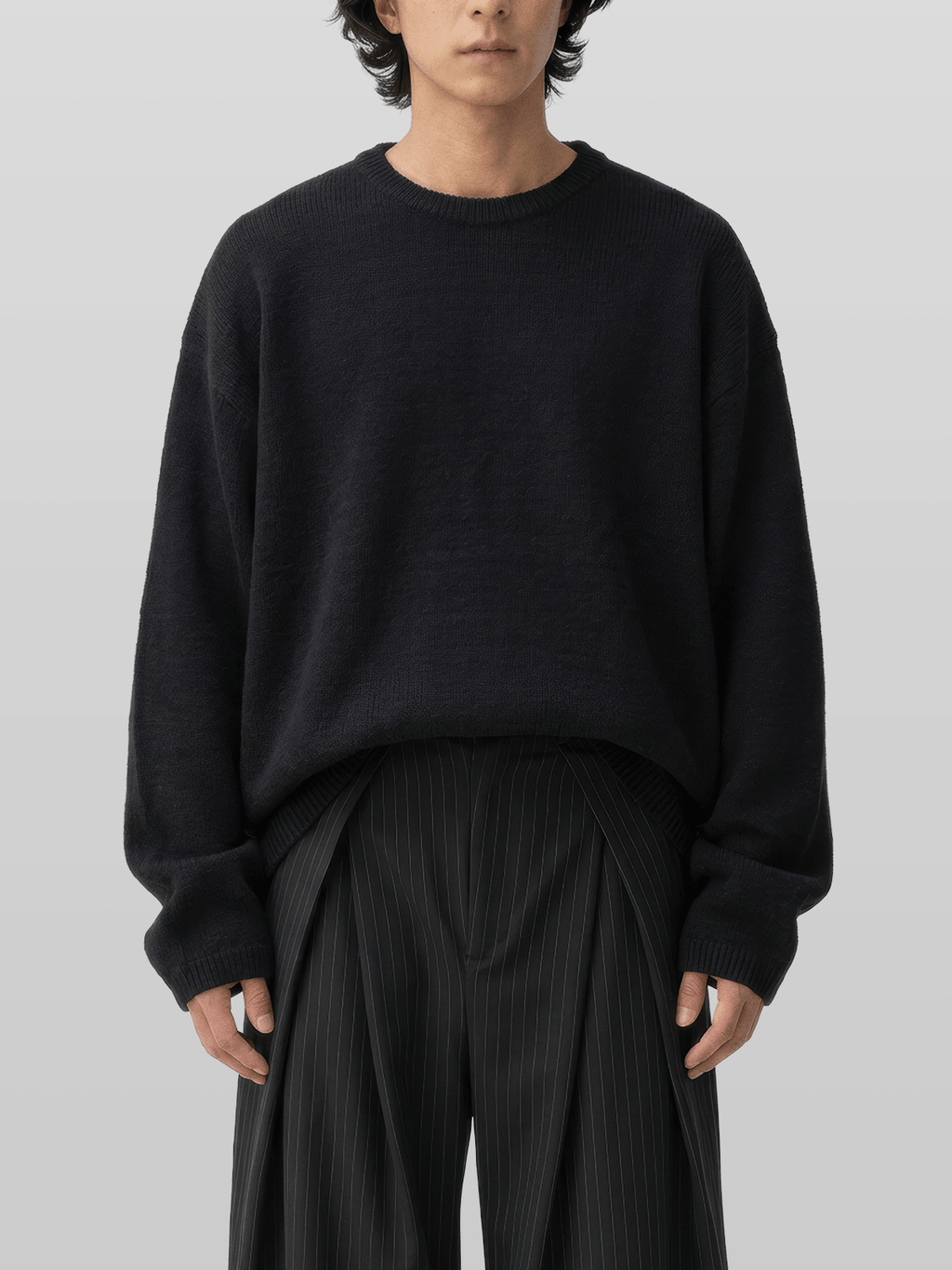 Reversible Wool-Blend Knit Navy