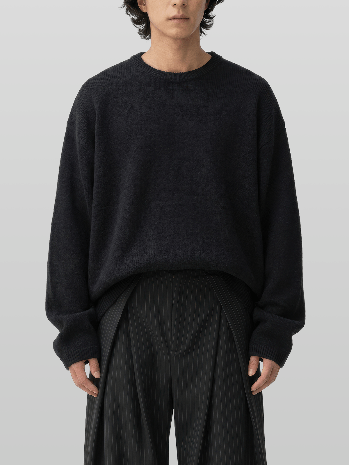 Reversible Wool-Blend Knit Navy