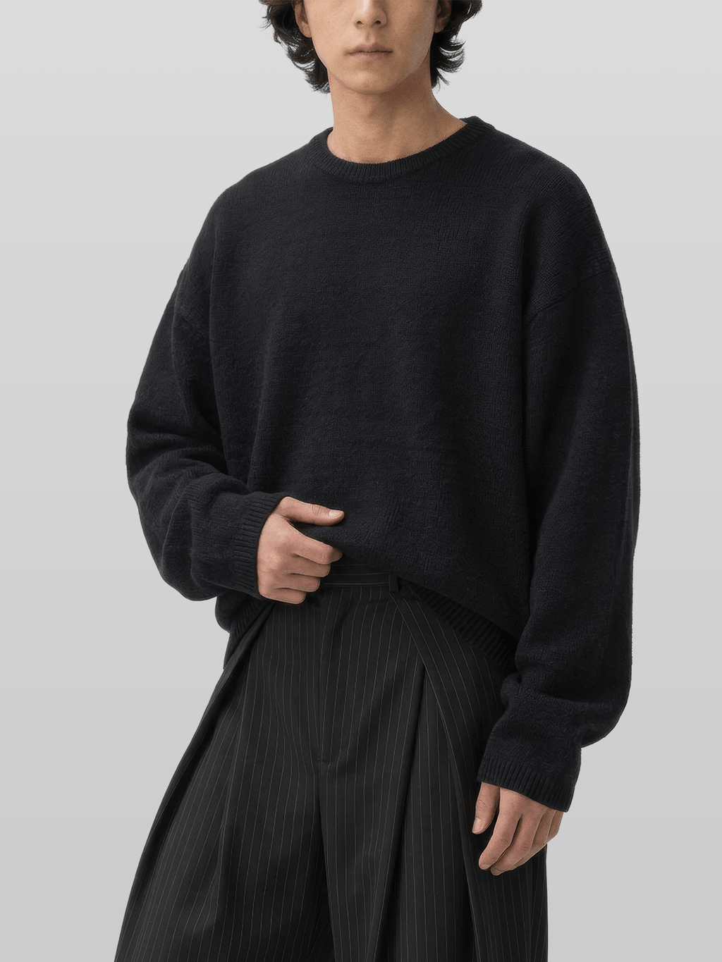 Reversible Wool-Blend Knit Navy