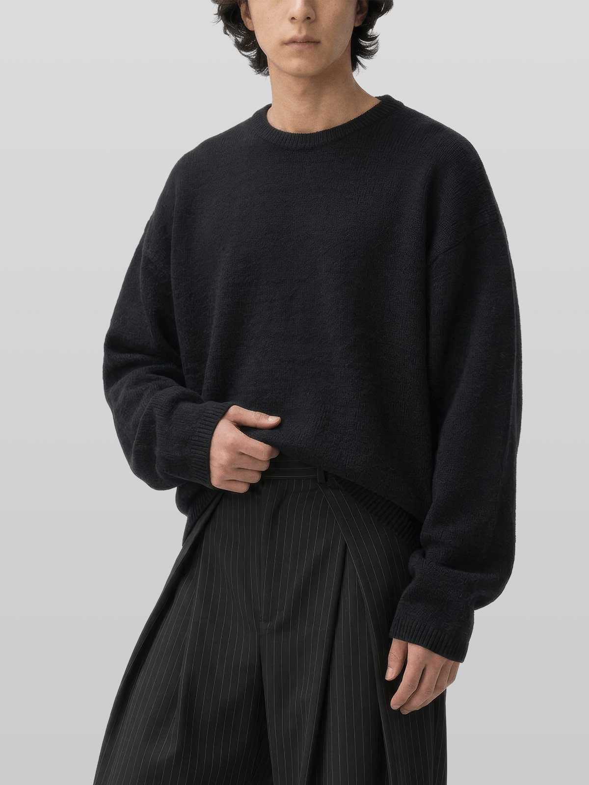 Reversible Wool-Blend Knit Navy