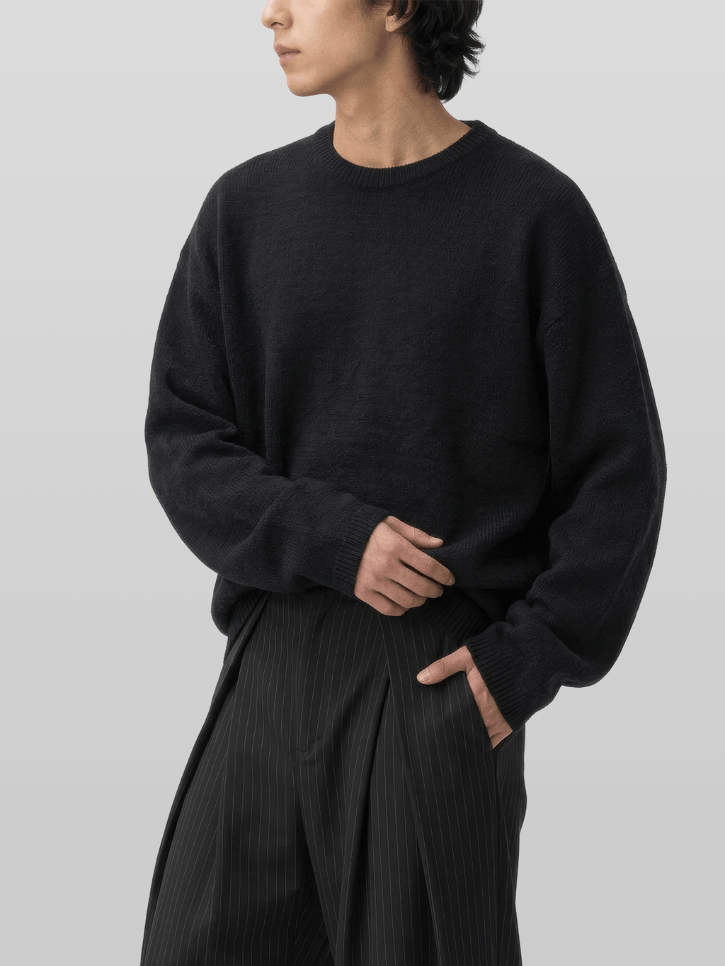 Reversible Wool-Blend Knit Navy