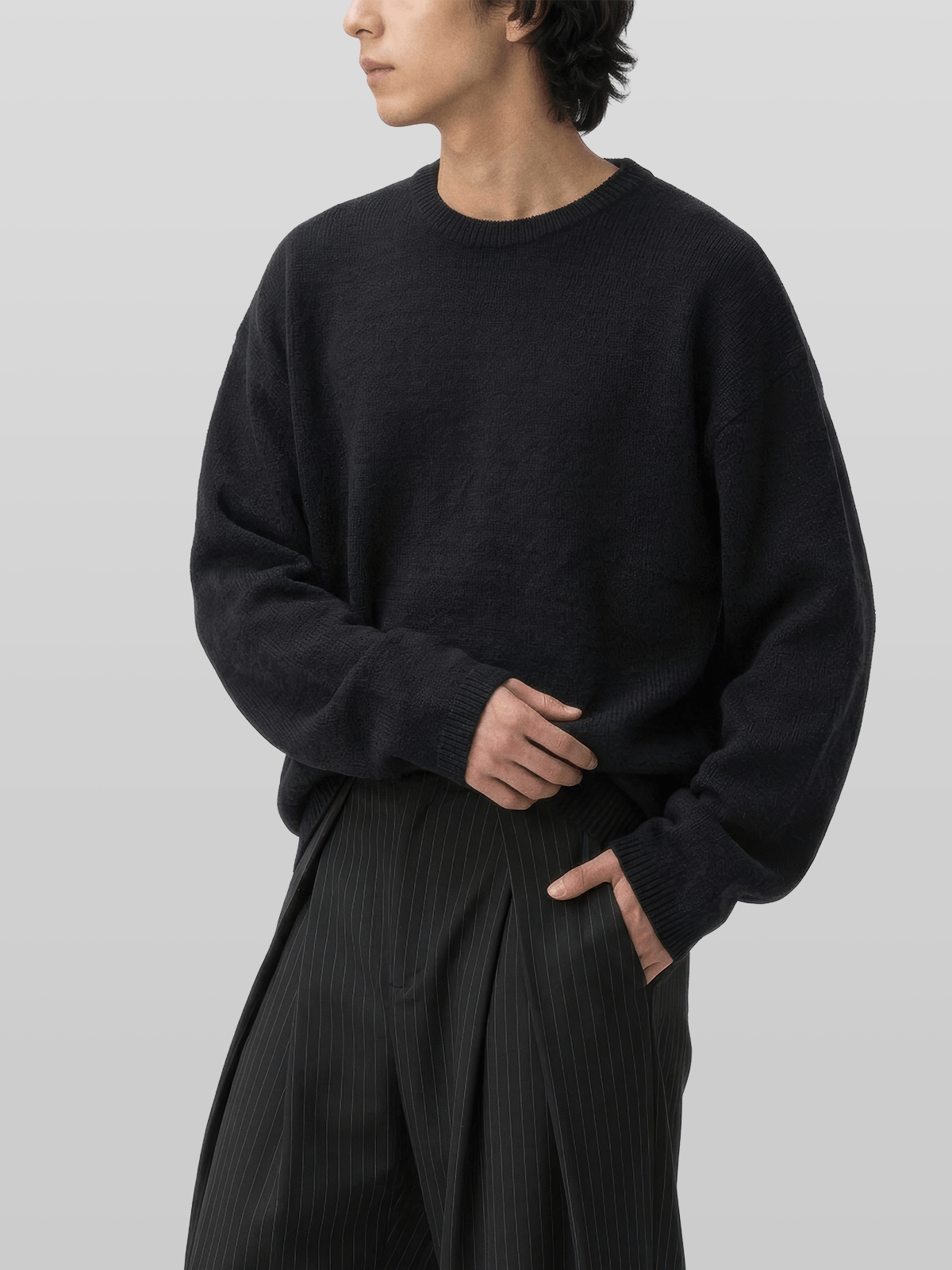 Reversible Wool-Blend Knit Navy