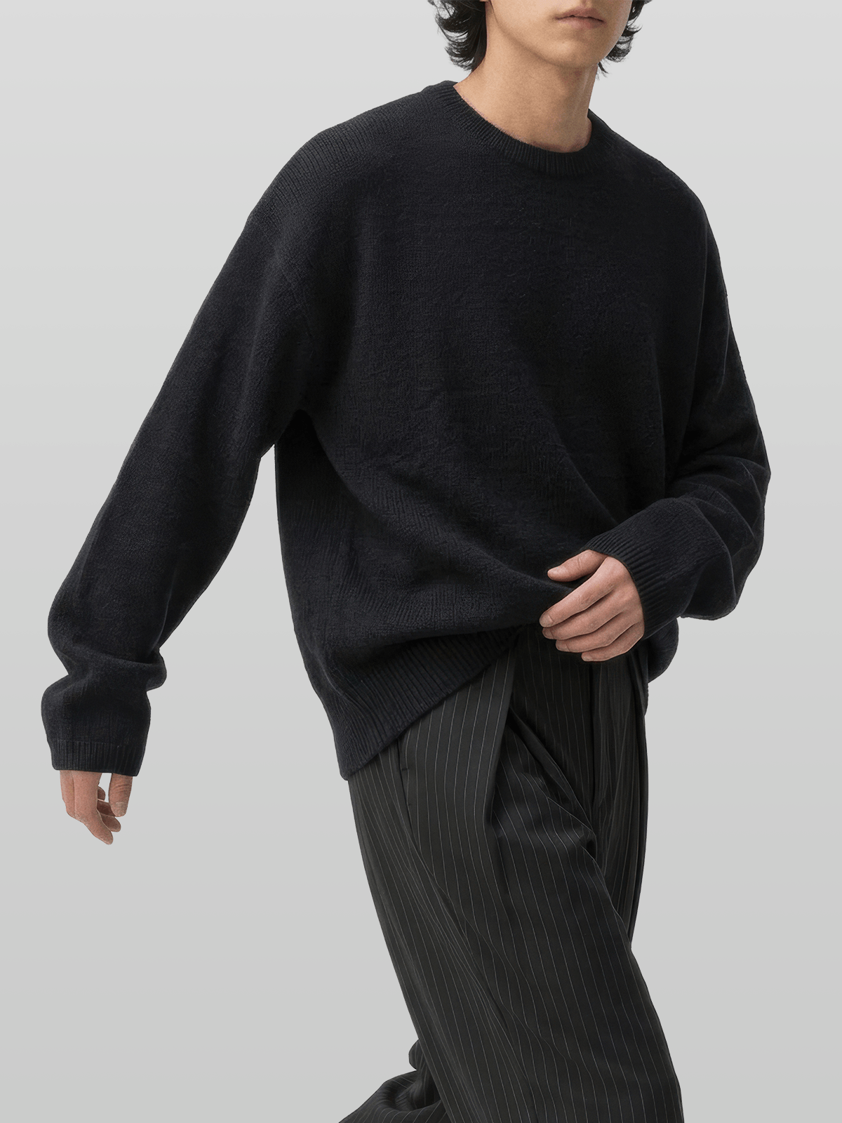Reversible Wool-Blend Knit Navy