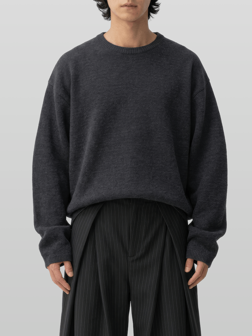 Reversible Wool-Blend Knit Navy