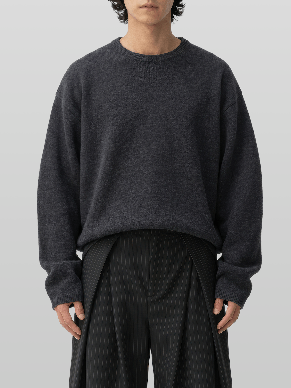 Reversible Wool-Blend Knit Navy