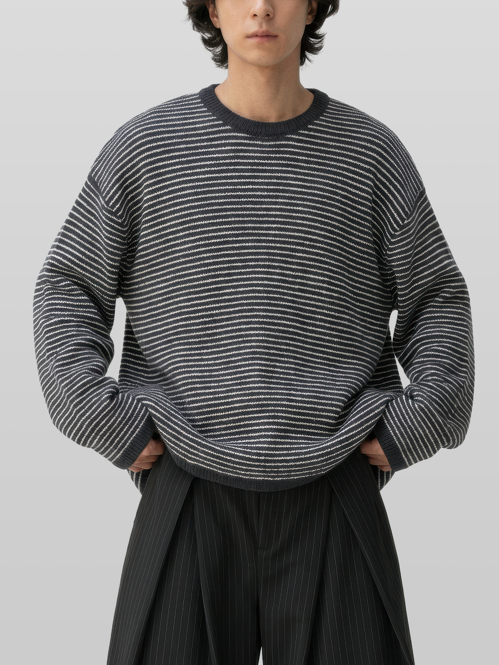 Reversible Wool-Blend Knit Navy