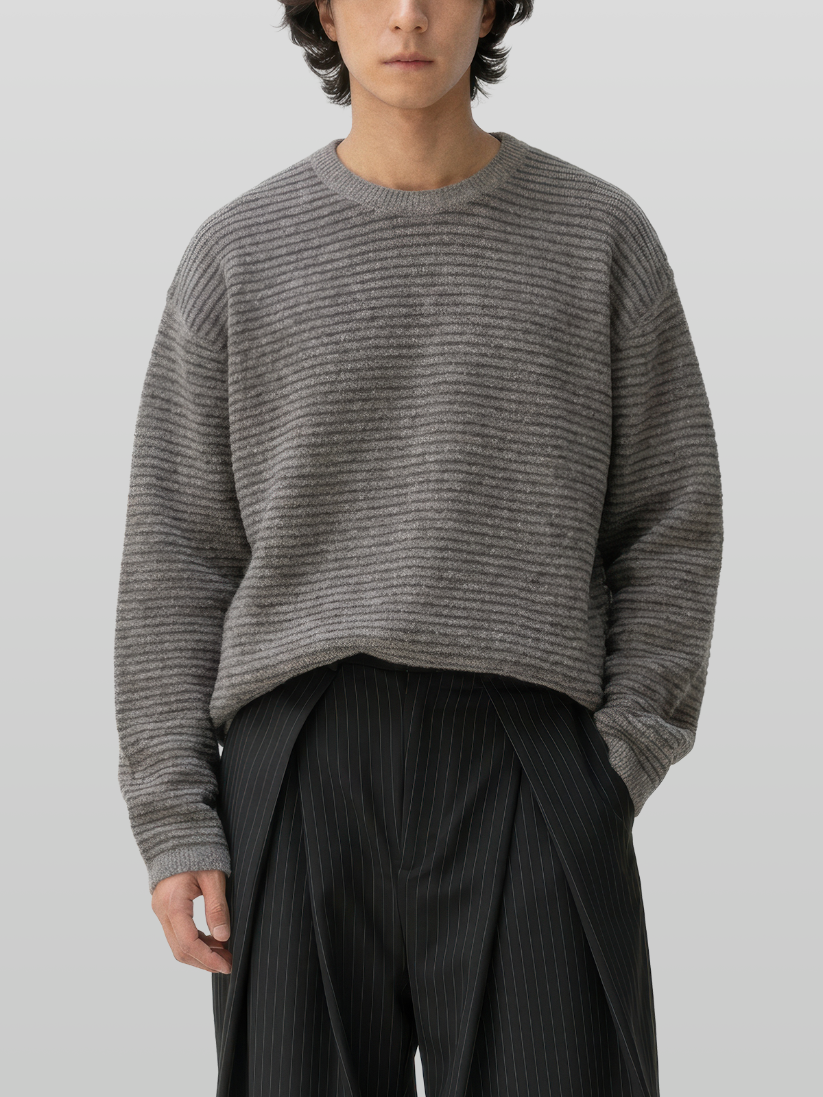 Reversible Wool-Blend Knit Navy