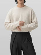 Reversible Wool-Blend Knit Navy