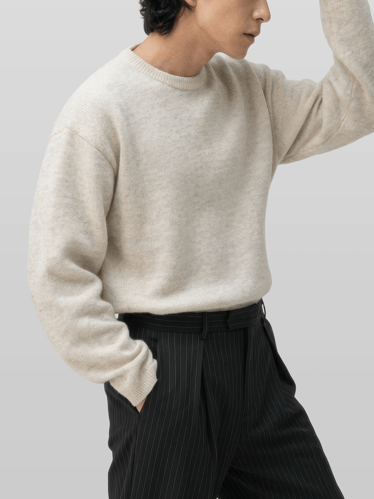 Reversible Wool-Blend Knit Navy