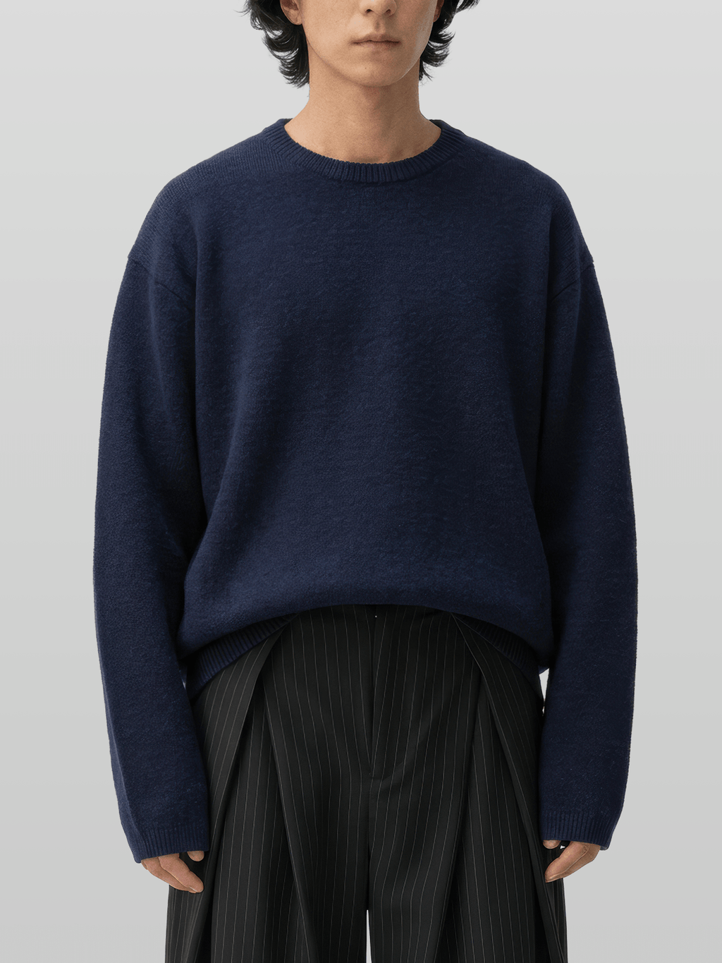 Reversible Wool-Blend Knit Navy