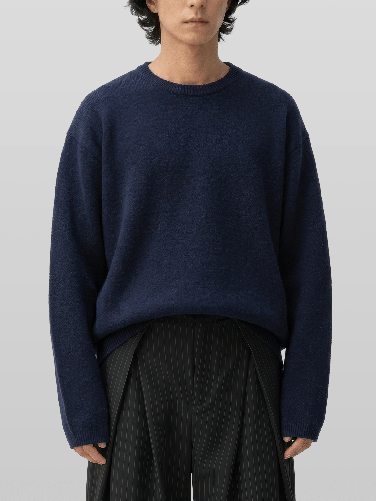 Reversible Wool-Blend Knit Navy