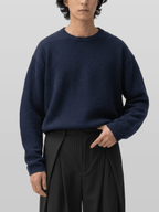 Reversible Wool-Blend Knit Navy