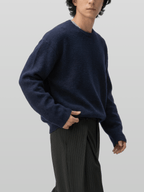 Reversible Wool-Blend Knit Navy