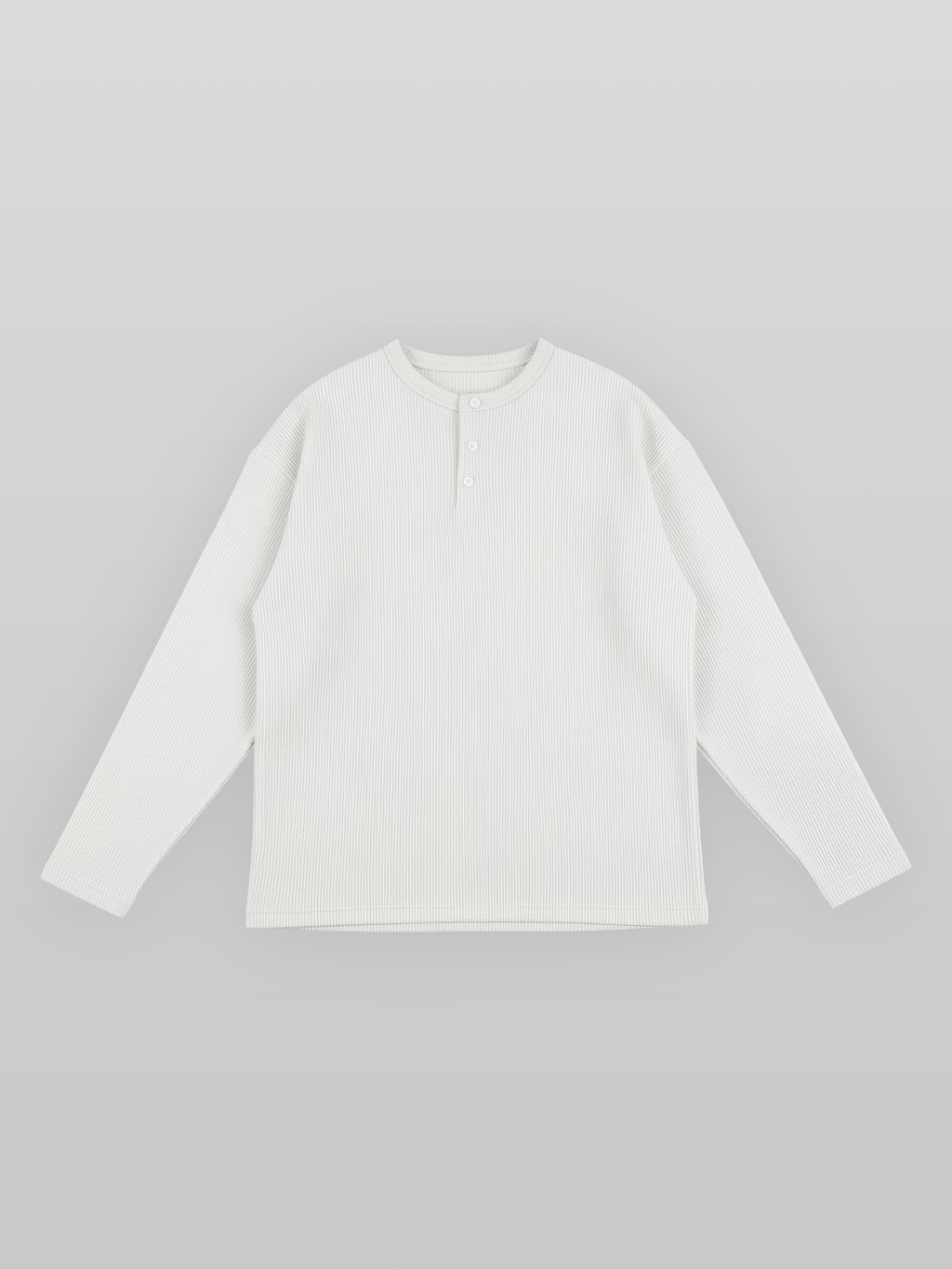 Ribbed Henley Neck T-Shirt