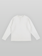 Ribbed Henley Neck T-Shirt black – Detail | clean essentials / relaxed fit | UNPROVEN