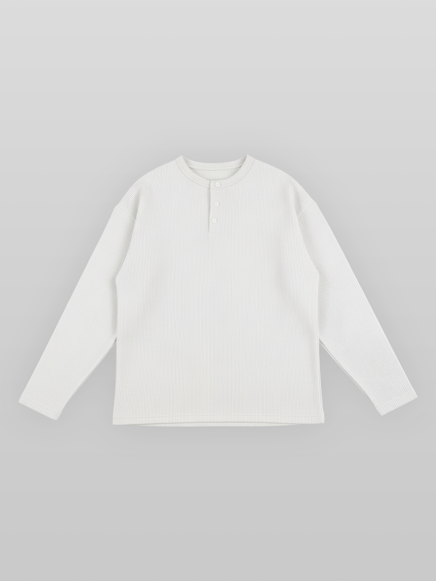 Ribbed Henley Neck T-Shirt