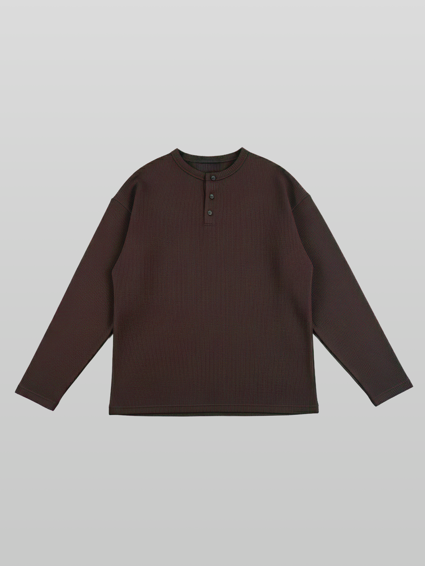 Ribbed Henley Neck T-Shirt