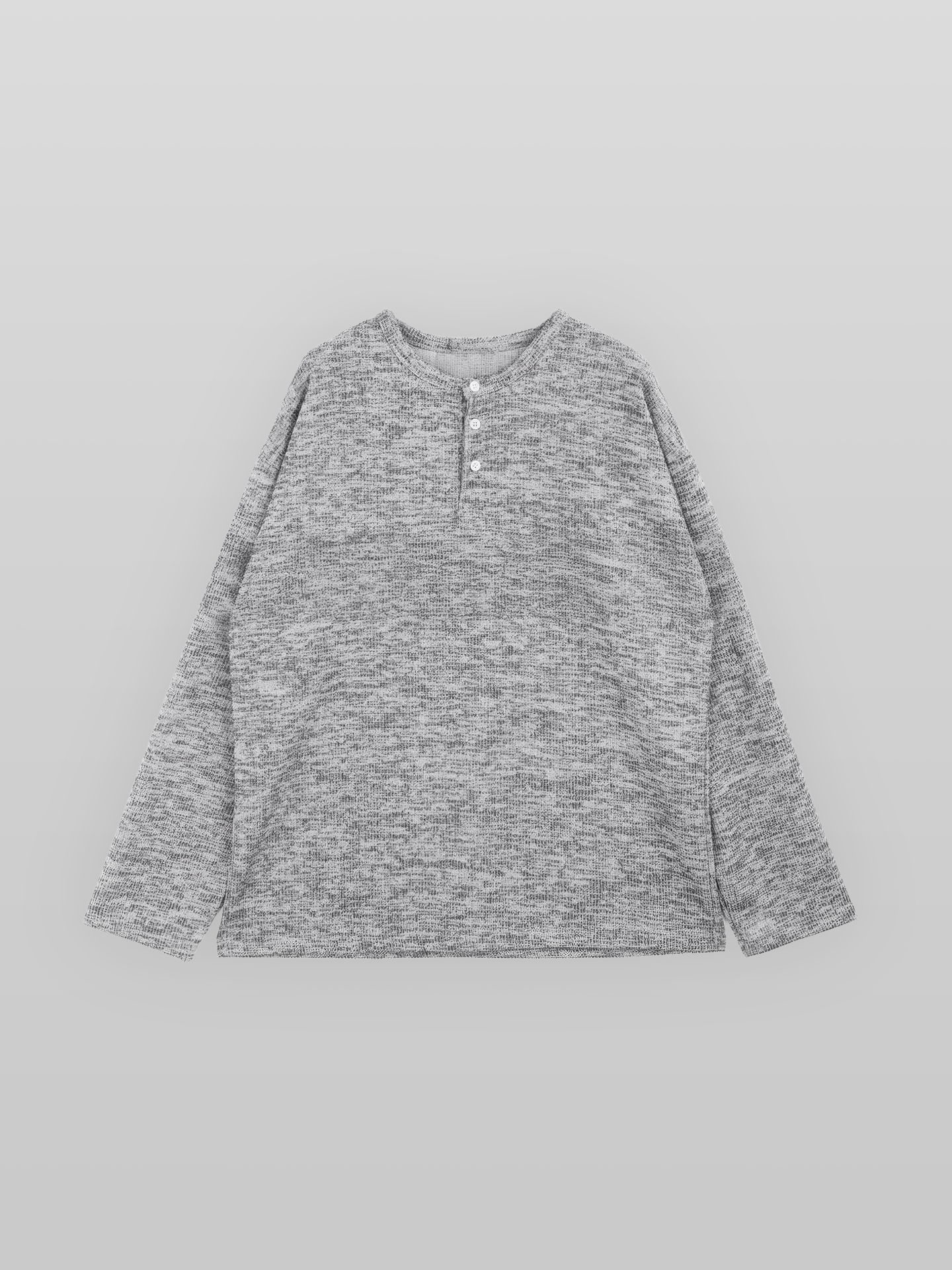 Ribbed Henley Neck T-Shirt