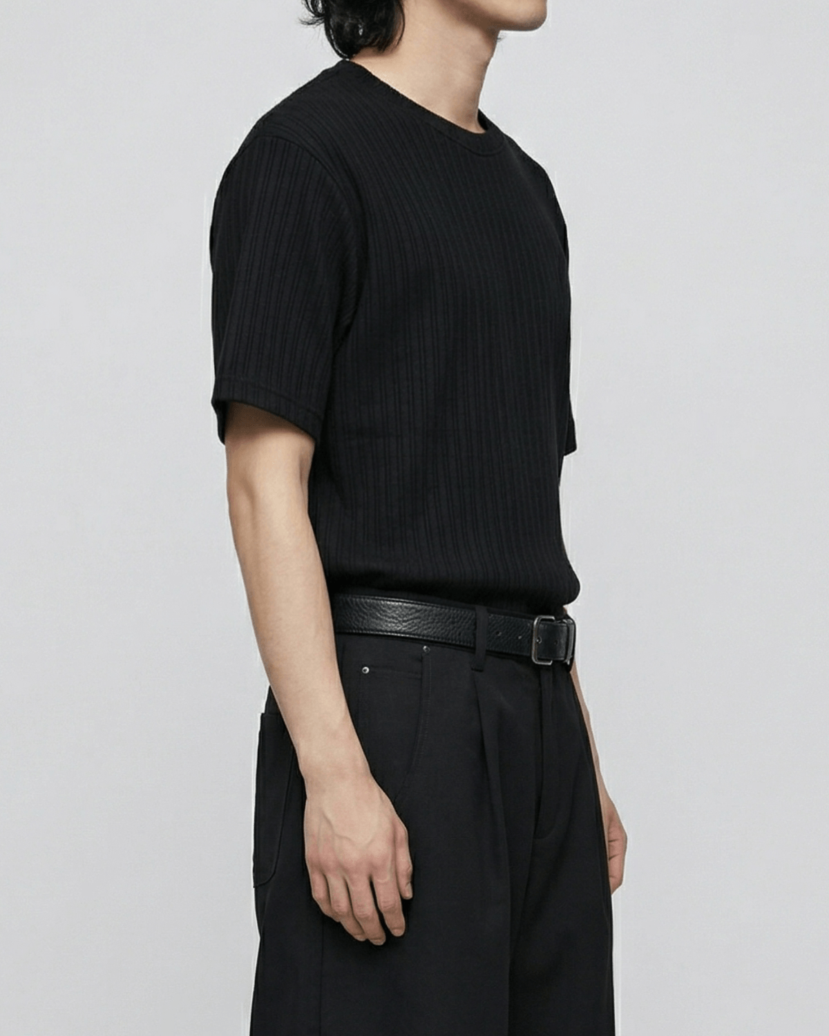 Ribbed Short-Sleeve T-Shirt