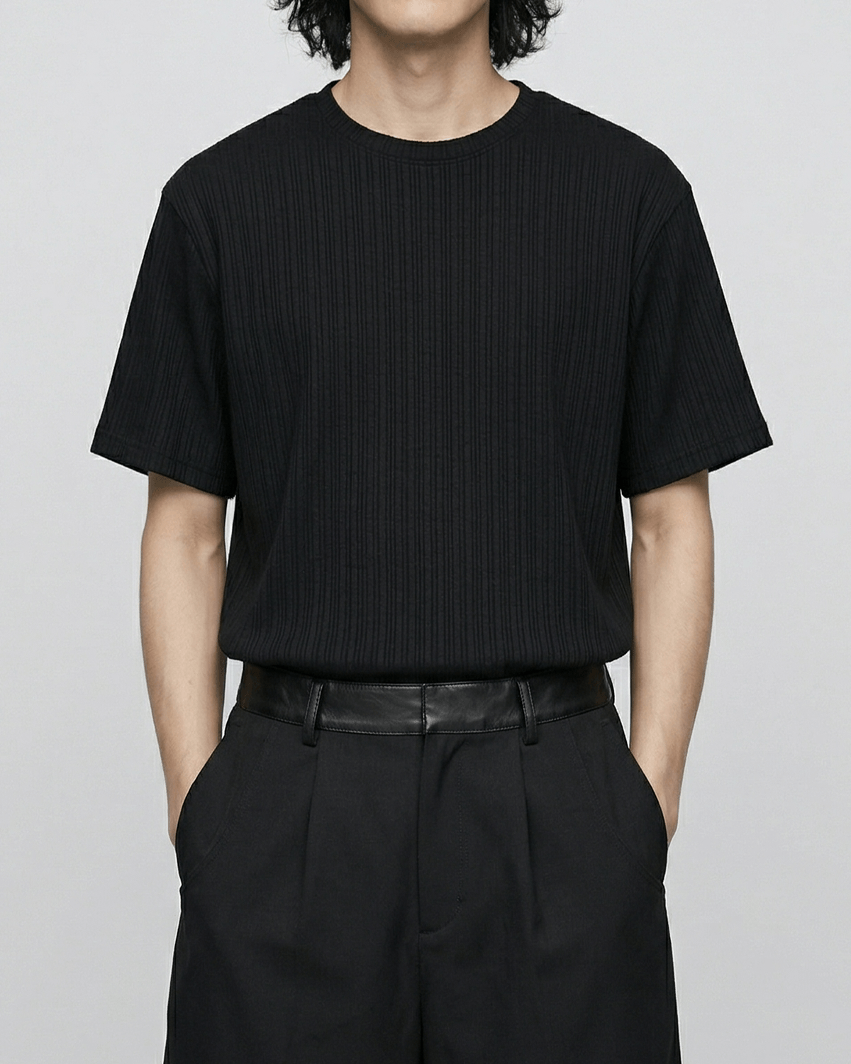 Ribbed Short-Sleeve T-Shirt