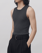 Ribbed Tank Top Charcoal