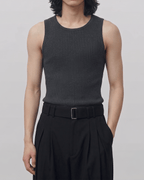 Ribbed Tank Top Charcoal