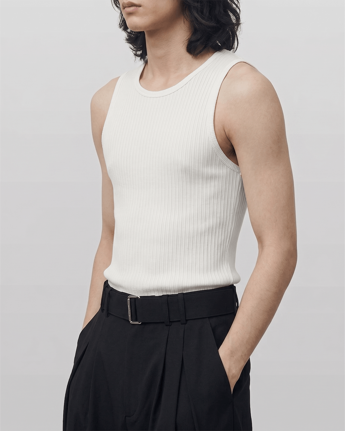 Ribbed Tank Top White