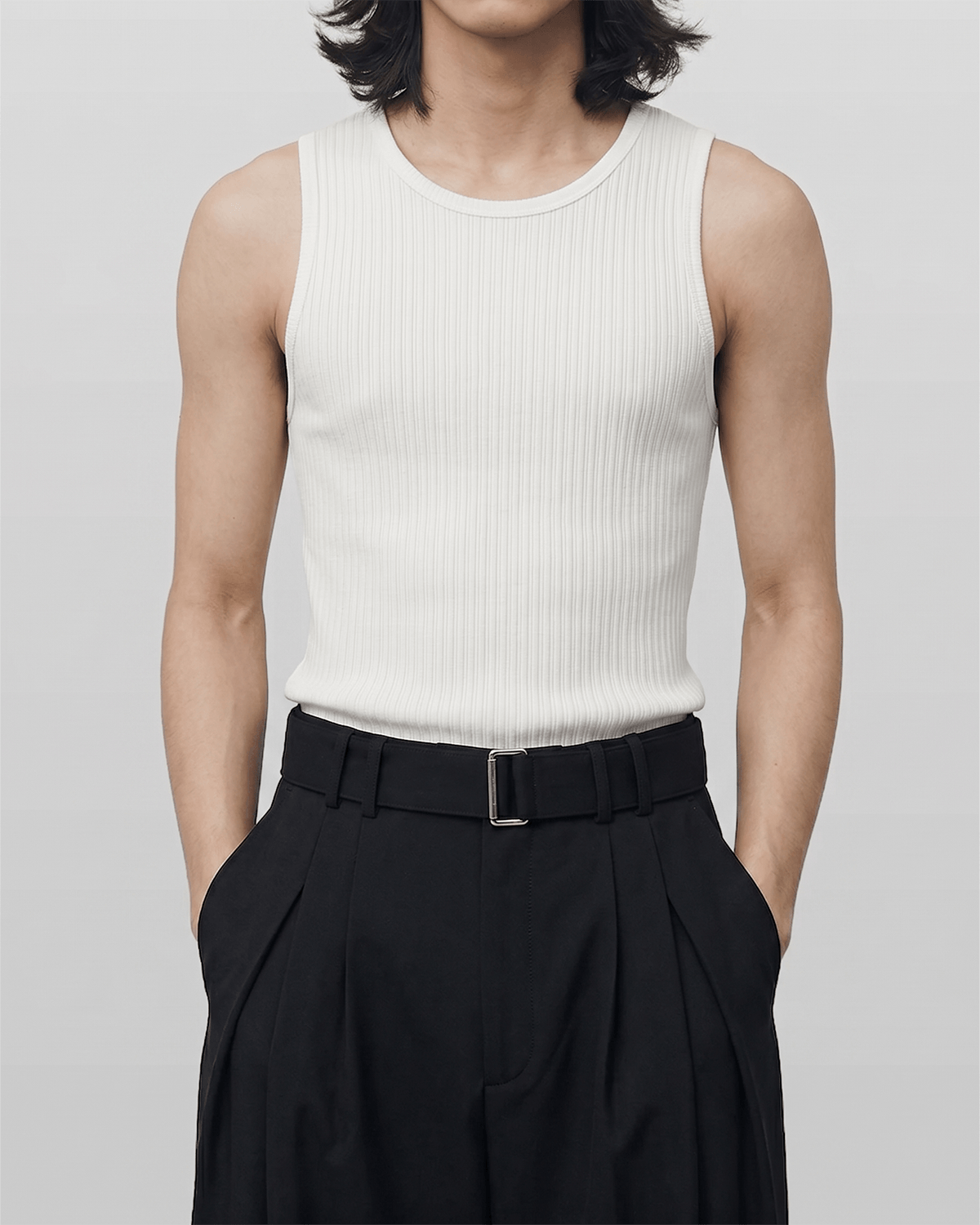 Ribbed Tank Top White