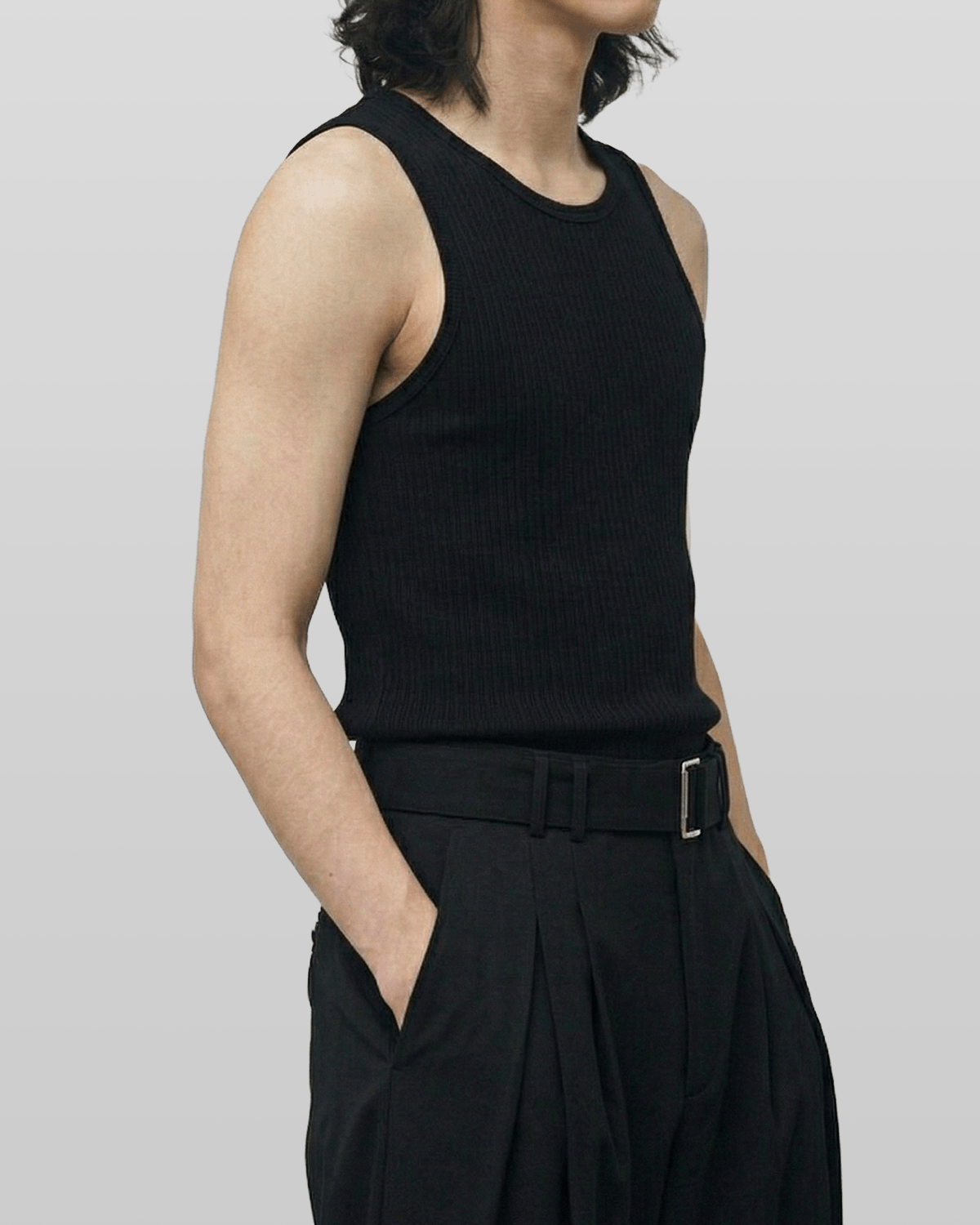 Ribbed Tank Top Black