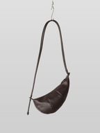 Round Mini Shoulder Bag brown – Front view | functional / minimalist carry | UNPROVEN