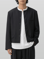Round Neck Cropped Blazer