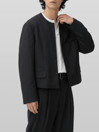 Round Neck Cropped Blazer
