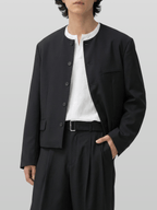 Round Neck Cropped Blazer