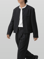 Round Neck Cropped Blazer