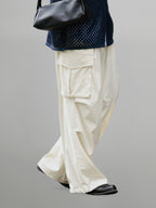 Wide Cargo Pants ivory; brown; black; beige front - cleanfit minimal - UNPROVEN