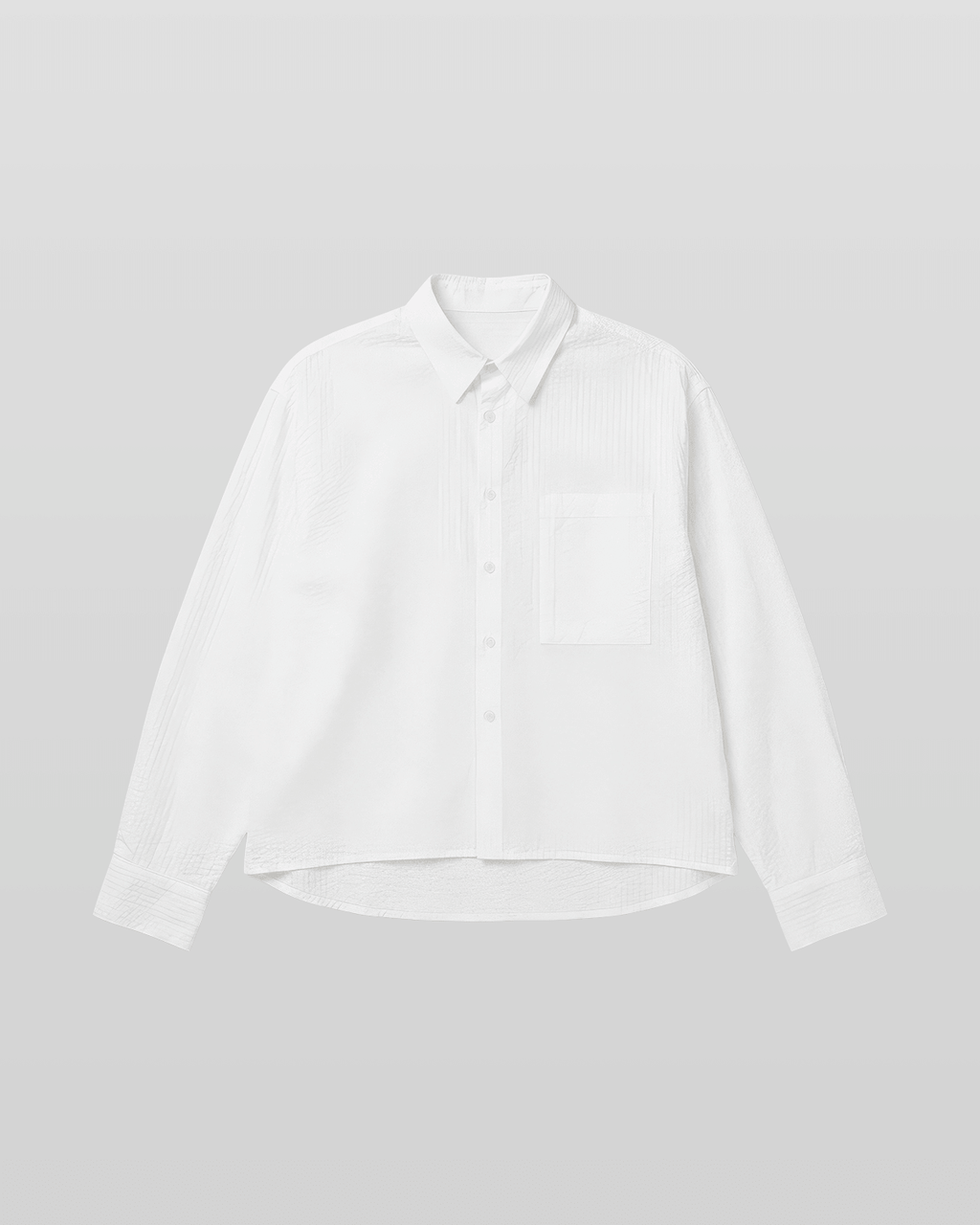 Seersucker Cropped Shirt White