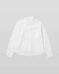 Seersucker Cropped Shirt White