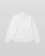 Seersucker Cropped Shirt White