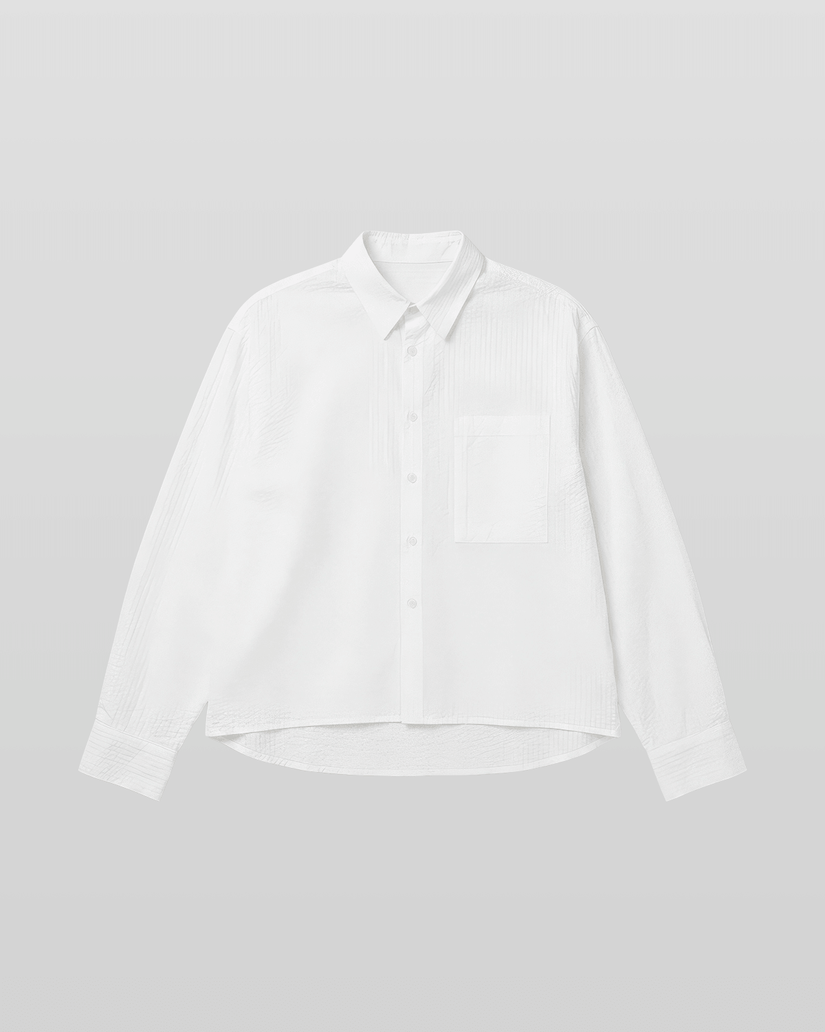 Seersucker Cropped Shirt White