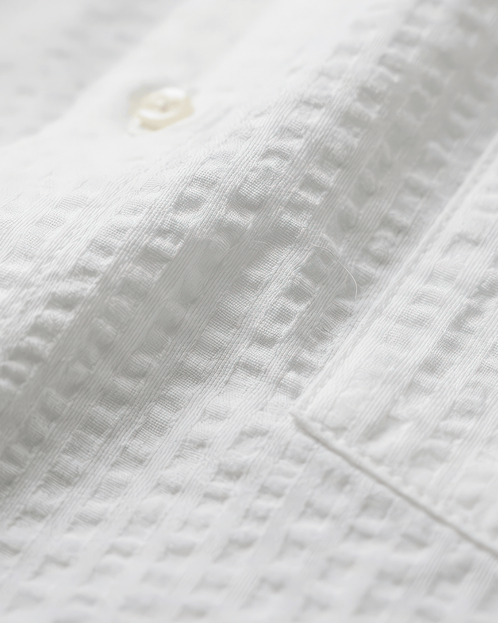 Seersucker Cropped Shirt White