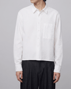 Seersucker Cropped Shirt White