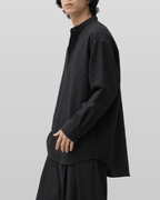 Seersucker Pullover Button-Tab Shirt