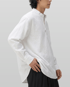 Seersucker Pullover Button-Tab Shirt