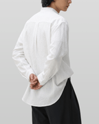 Seersucker Pullover Button-Tab Shirt
