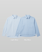 Seersucker Striped Cropped Shirt