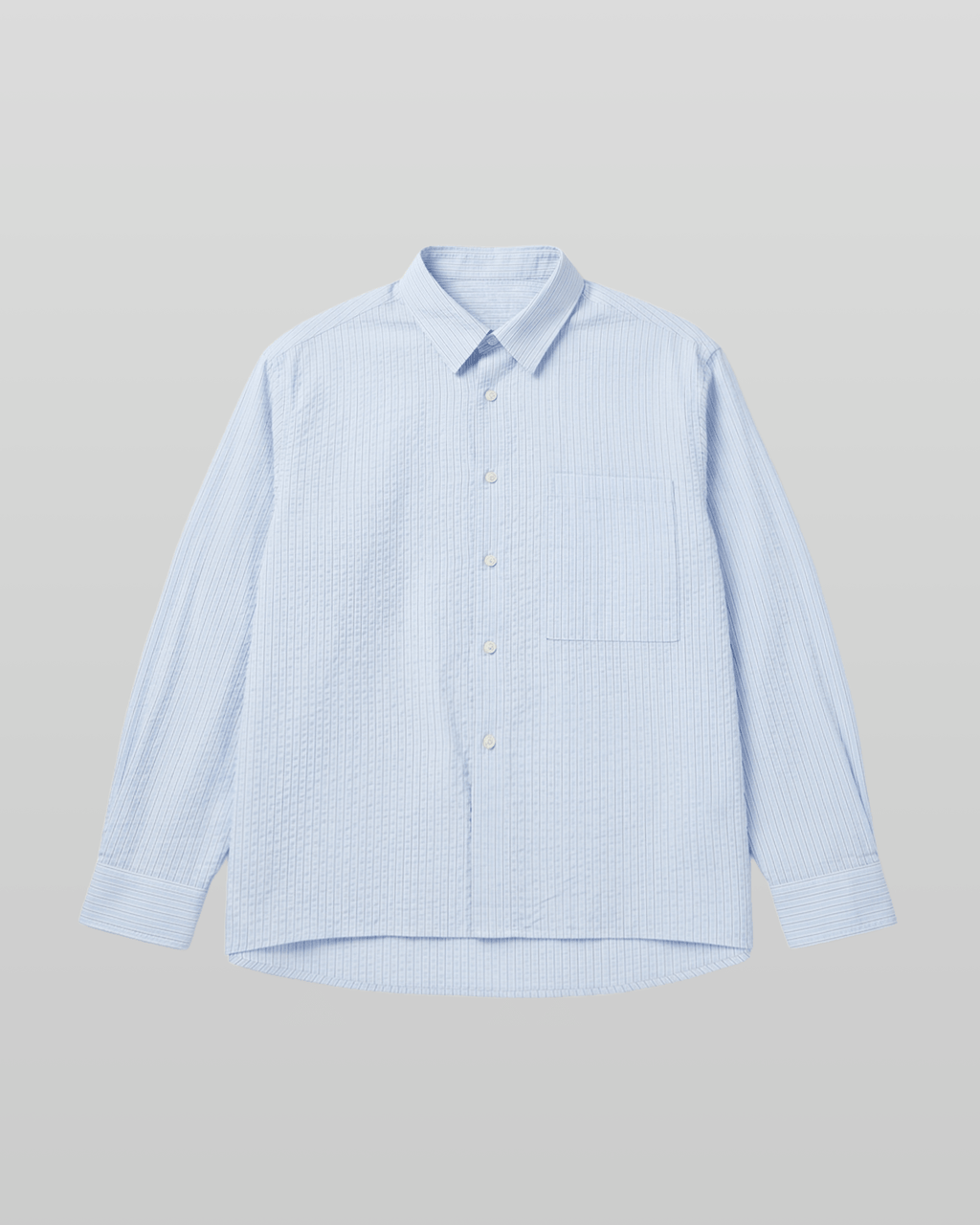 Seersucker Striped Cropped Shirt