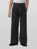 Semi-Wide Gurkha Jeans black – Front view | wide-leg denim / relaxed denim | UNPROVEN